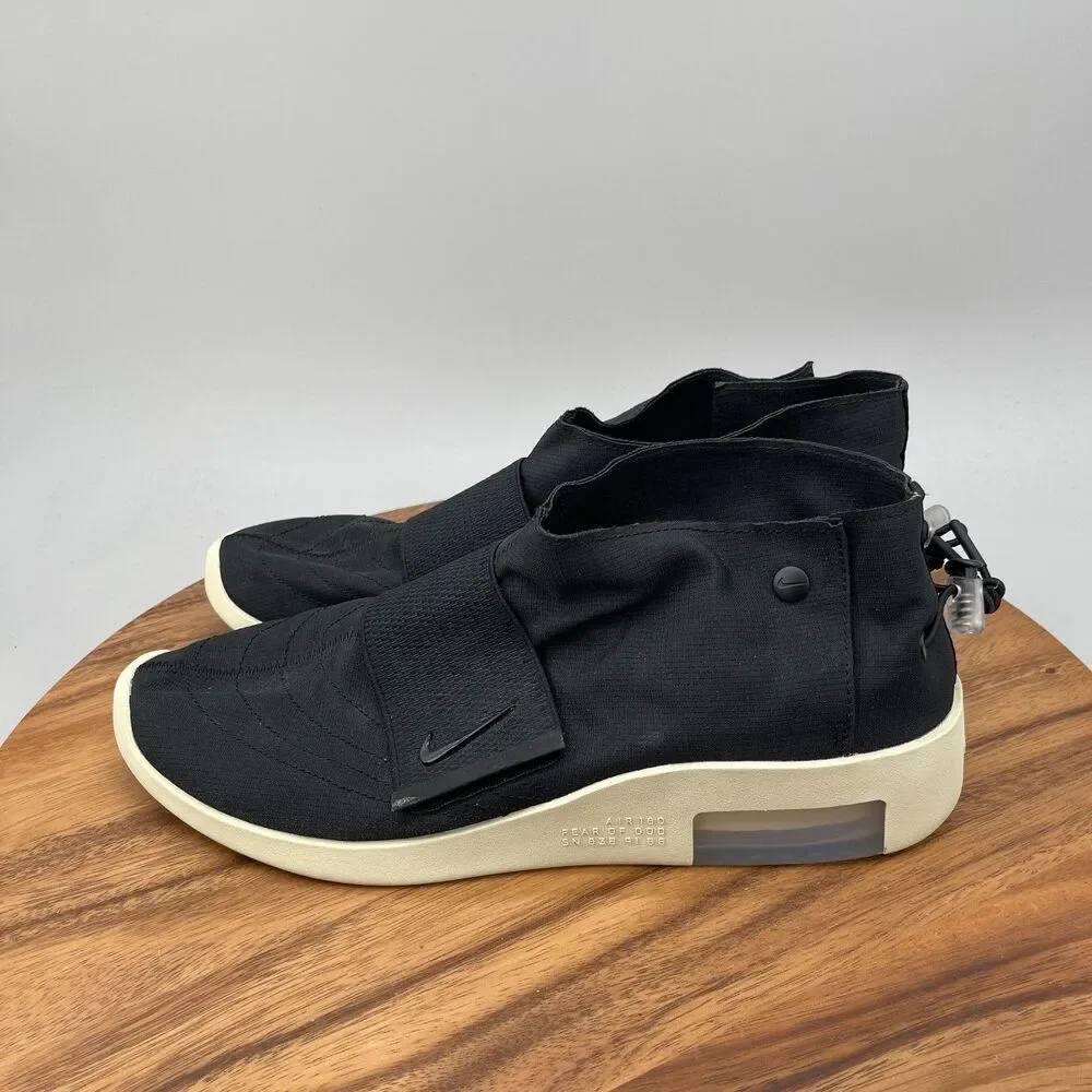 Nike Air Fear of God Moccasin Moc Shoes Mens Size 11.5 Black Athletic Sneakers